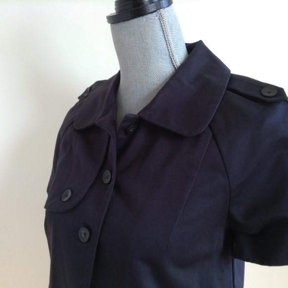 NEW Joes Jeans Short Sleeve Cotton Trench Coat Jacket Navy Blue XS - Picture 13 of 13